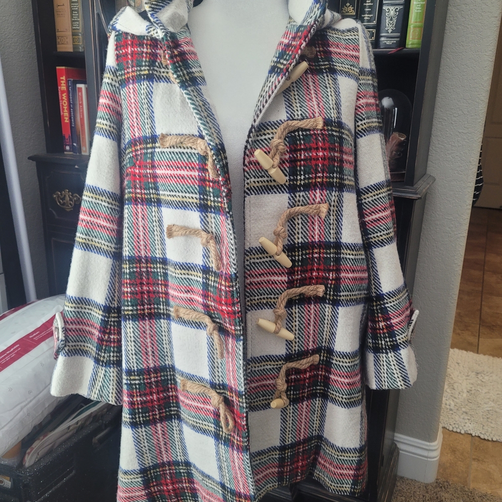 Judith March Plaid Coat Large